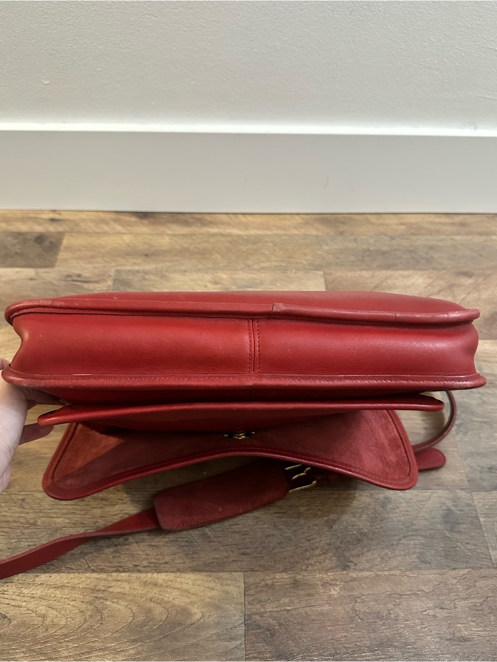 Rare Vintage Coach Colebrooke Case 5181 Red USA Leather Briefcase with Original - Picture 8 of 10